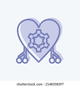 Icon Cybernetics. suitable for data analytics symbol. two tone style. simple design editable. design template vector. simple symbol illustration