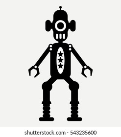 icon cyborg vector, retro robot, vector robot silhouette 