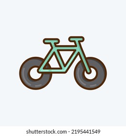 Icon Cycling. suitable for education symbol. flat style. simple design editable. design template vector. simple illustration