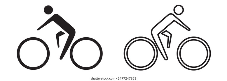 Icon of the cyclist. Bicycle icon vector illustration.