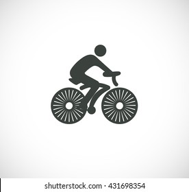 The icon of cyclist. The concept of active life. 
