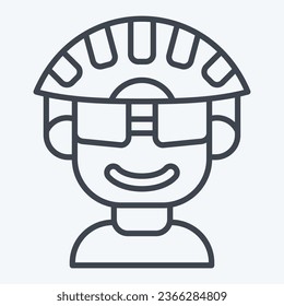 Icon Cyclist related to Bicycle symbol. line style. simple design editable. simple illustration