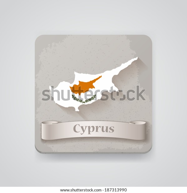 Icon Cyprus Map Flag Vector Illustration Stock Vector (Royalty Free ...