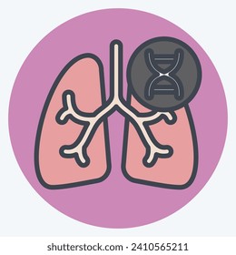 Icon Cystic Fibroris. related to Respiratory Therapy symbol. color mate style. simple design editable. simple illustration