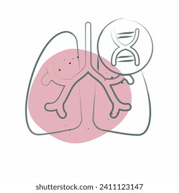 Icon Cystic Fibroris. related to Respiratory Therapy symbol. Color Spot Style. simple design editable. simple illustration