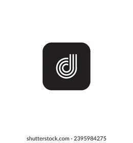 icono d moderno, simple, abstracto