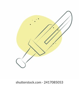 Icon Dagger. in Zusammenhang mit dem Waffensymbol. Farbtopf-Stil. einfaches Design bearbeitbar. einfache Abbildung