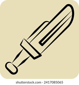 Icon Dagger. in Zusammenhang mit dem Waffensymbol. handgezeichnet. einfaches Design bearbeitbar. einfache Abbildung
