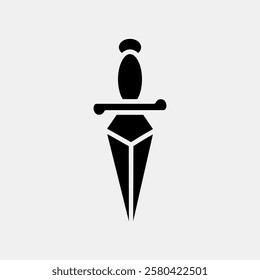 Icon dagger. Traditional tattoo elements. Icon in glyph style.