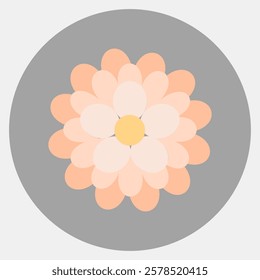 Icon dahlia. Beautiful flowers elements. Icon in color mate style.