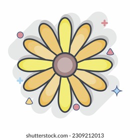 Icon Dahlia. related to Flowers symbol. comic style. simple design editable. simple illustration