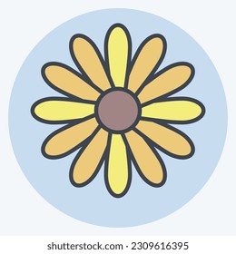 Icon Dahlia. related to Flowers symbol. color mate style. simple design editable. simple illustration