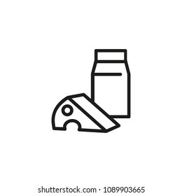 Icon of dairy products. Calcium, nutrition, healthy eating. Food concept. Can be used for topics like farm, grocery, agriculture