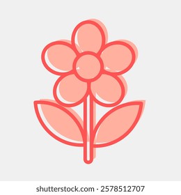 Icon daisy. Beautiful flowers elements. Icon in two tone style.