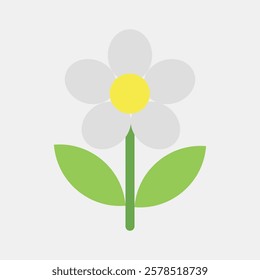 Icon daisy. Beautiful flowers elements. Icon in flat style.