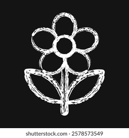 Icon daisy. Beautiful flowers elements. Icon in chalk style.