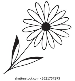 Ikone einer Gänseblümchen mit mehreren Linien im Linienart-Stil, für Logos und Tattoos