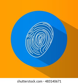 Icon. Dakteloskapiya. Identification. Fingerprint. Round. Bright. Flat design.