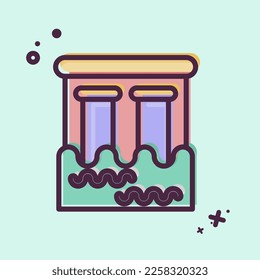 Icon Dam. related to Environment symbol. MBE style. simple illustration. conservation. earth. clean