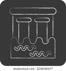 Icon Dam. related to Environment symbol. chalk style. simple illustration. conservation. earth. clean
