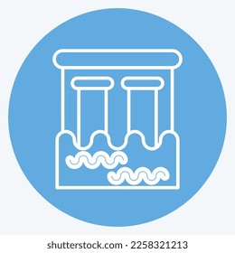 Icon Dam. related to Environment symbol. blue eyes style. simple illustration. conservation. earth. clean