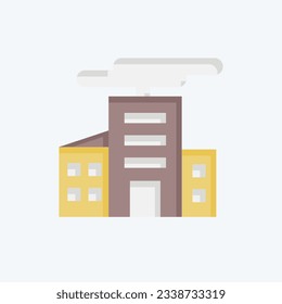 Icon Damage In The City. related to Nuclear symbol. flat style. simple design editable. simple illustration