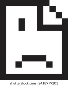An icon of a damaged file with an offended face. An error when opening a document, etc.
