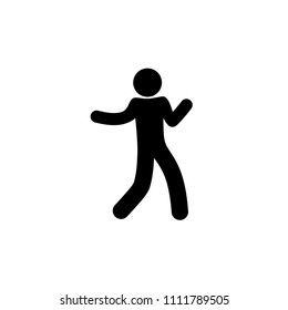 icon dancing man, pictogram dance, human symbol, stick figure silhouette