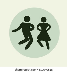 Icon dancing people, men and women