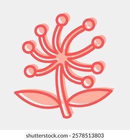 Icon dandelion. Beautiful flowers elements. Icon in two tone style.
