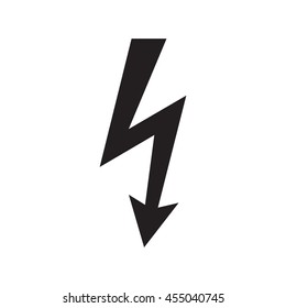 Icon danger high voltage isolated on white background. Vector illustration.