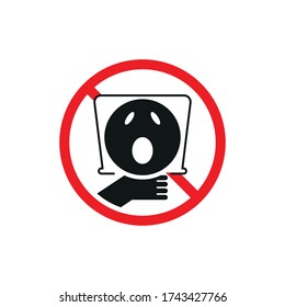 Icon The Danger Of Suffocation. Simple Vector Illustration.