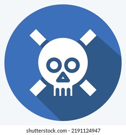 Icon Dangerous. suitable for Security symbol. long shadow style. simple design editable. design template vector. simple illustration