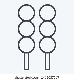 Icon Dango. related to Sakura Festival symbol. line style. simple design editable. simple illustration