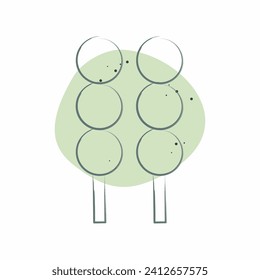 Icon Dango. related to Sakura Festival symbol. Color Spot Style. simple design editable. simple illustration