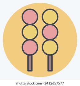 Icon Dango. related to Sakura Festival symbol. color mate style. simple design editable. simple illustration