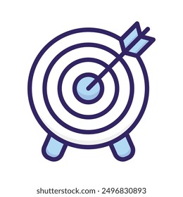 An icon of dartboard denoting concept of business goal, business target vector design