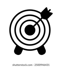An icon of dartboard denoting concept of business goal, business target vector design