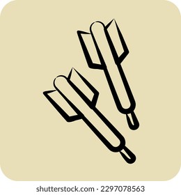 Icon Darts. related to Sports Equipment symbol. hand drawn style. simple design editable. simple illustration