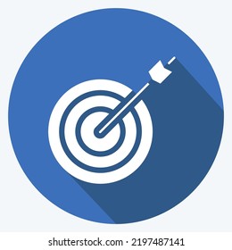 Icon Darts. suitable for Healthy symbol. long shadow style. simple design editable. design template vector. simple illustration