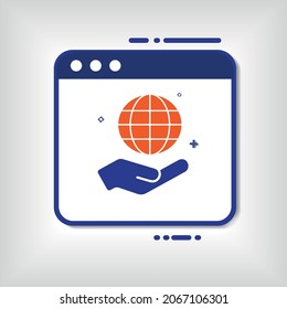 icon dashboard hand browser, icon service browser, network, internet,
