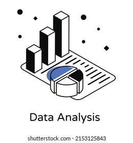 An icon of data analysis isometric design 

