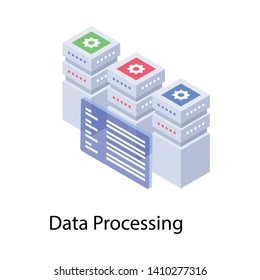 
Icon of data center in isometric design.
