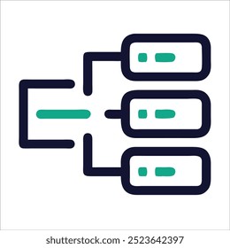 Icon of data center with networking