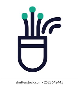 Icon of data center with networking