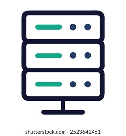 Icon of data center with networking