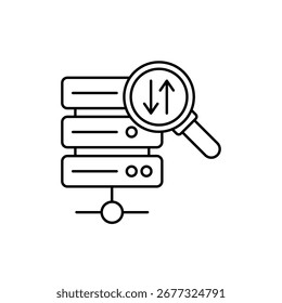 Ícone de uma Descoberta de Dados, isolado em um plano de fundo limpo.