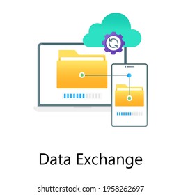 Icon of data exchange isolated on white background