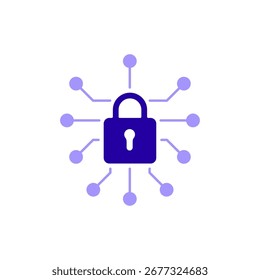 Symbol mit Datensperre, einzeln auf sauberem Hintergrund.