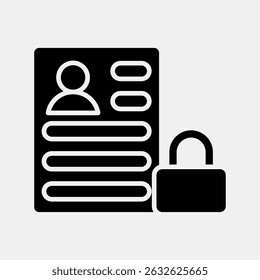 Icon data protection. Internet network elements. Icon in glyph style.